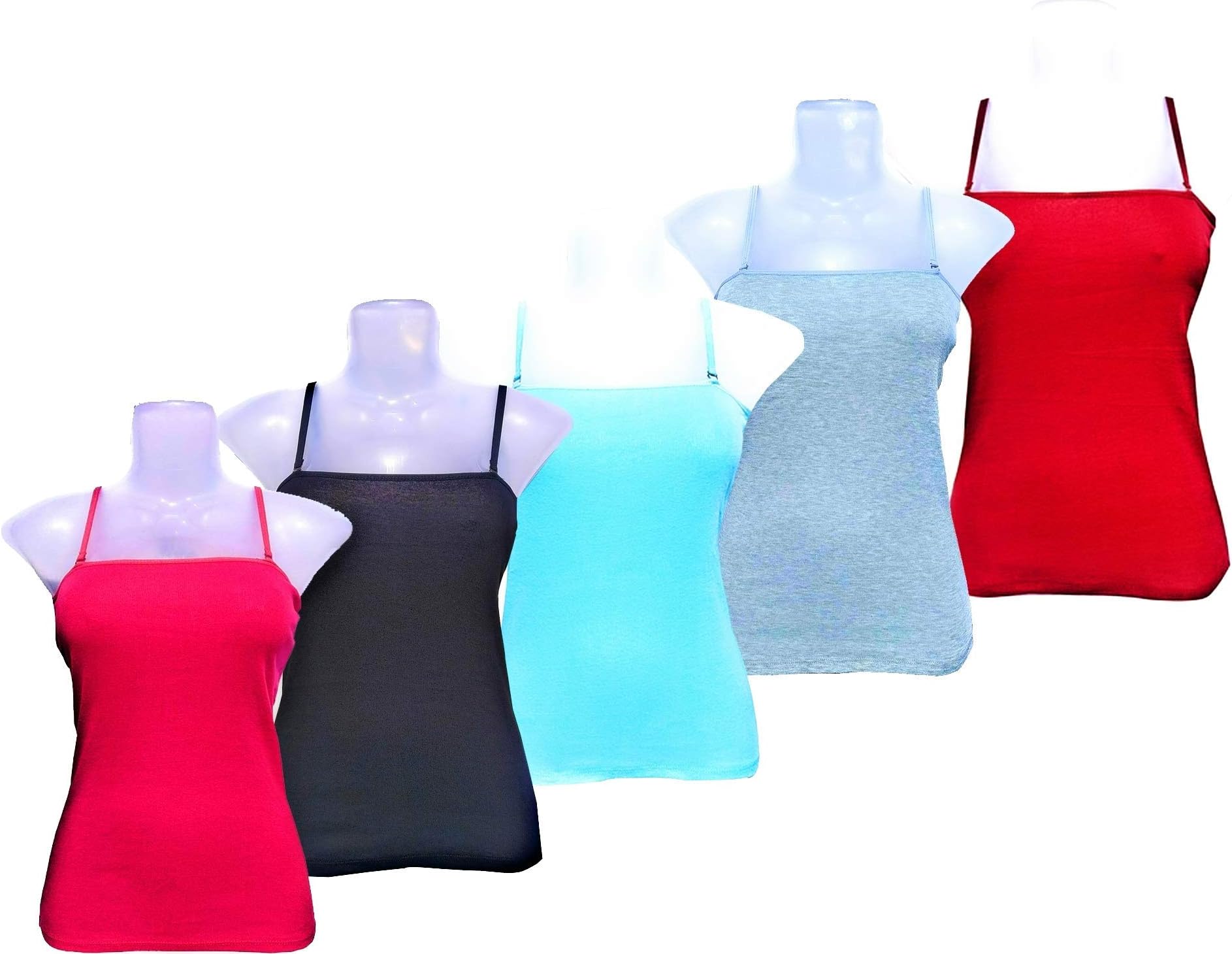 Vishal enterprises Girl's Cotton Camisole (Pack of 5) (1_Multicolored_Free Size)