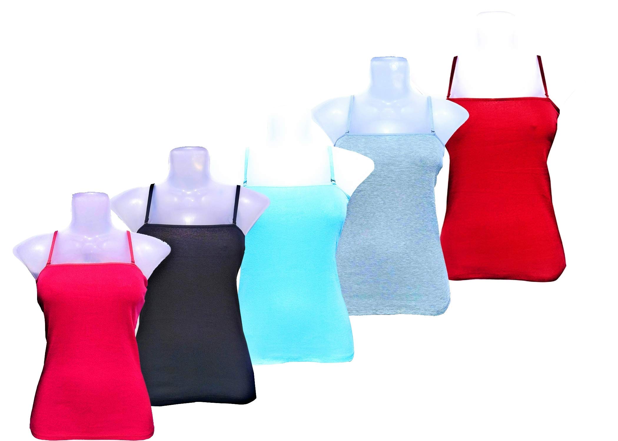 Vishal enterprises Girl's Cotton Camisole (Pack of 5) (1_Multicolored_Free Size)