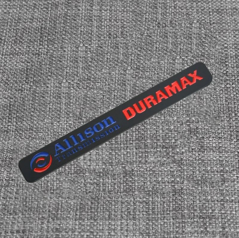 Image of 2Pcs Allison Transmission Emblems Hood 3D Nameplate Badge Letter Compatible with Silverado Dura-max (Black Red)
