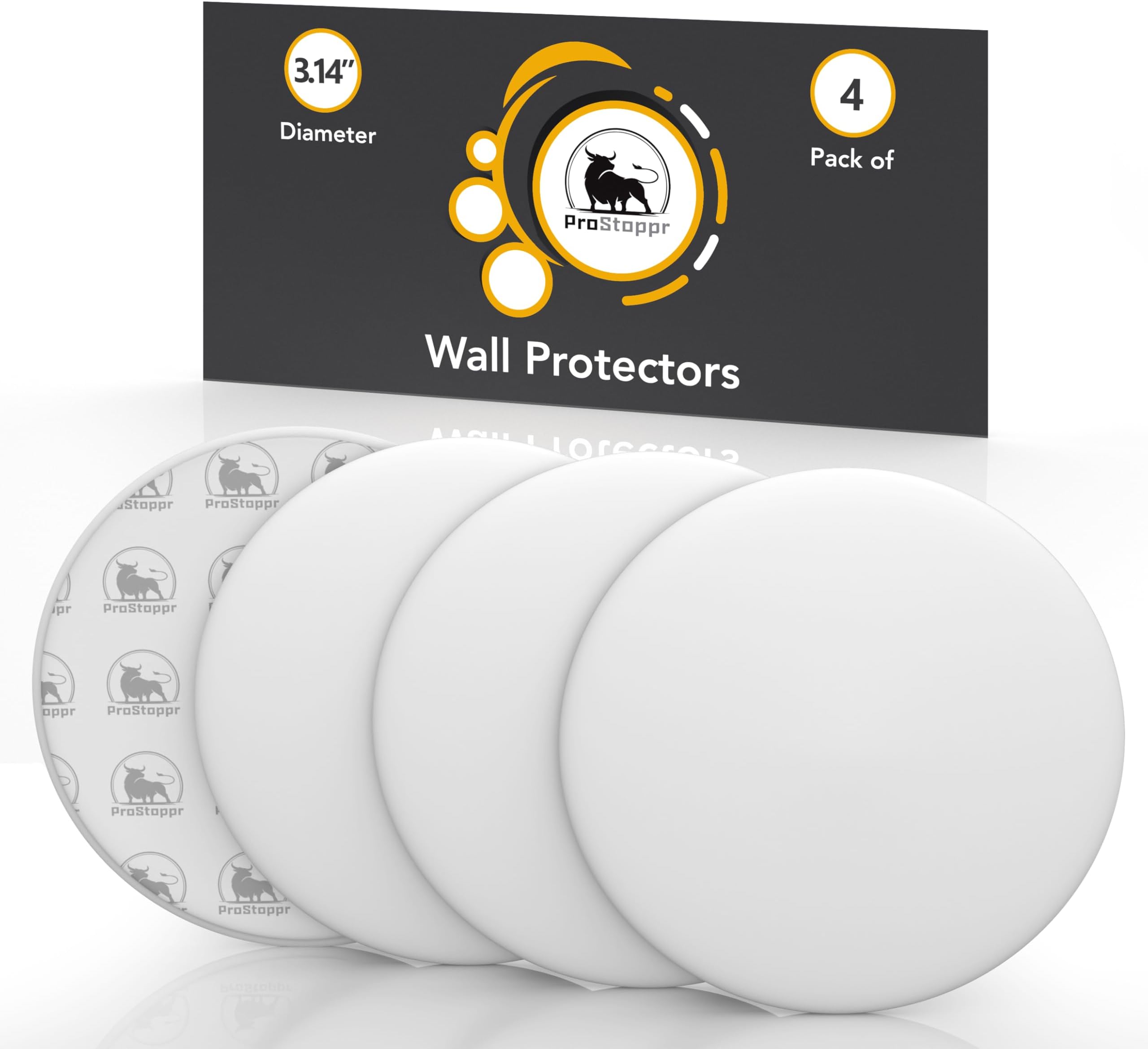 Door Stopper Wall Protector, Square Clear Wall Shield Bumper Guard from Door Knobs, Sturdy Self Adhesive, Washable and Reusable Shock Absorbent Transparent Gel for Home, Office (Large Size)