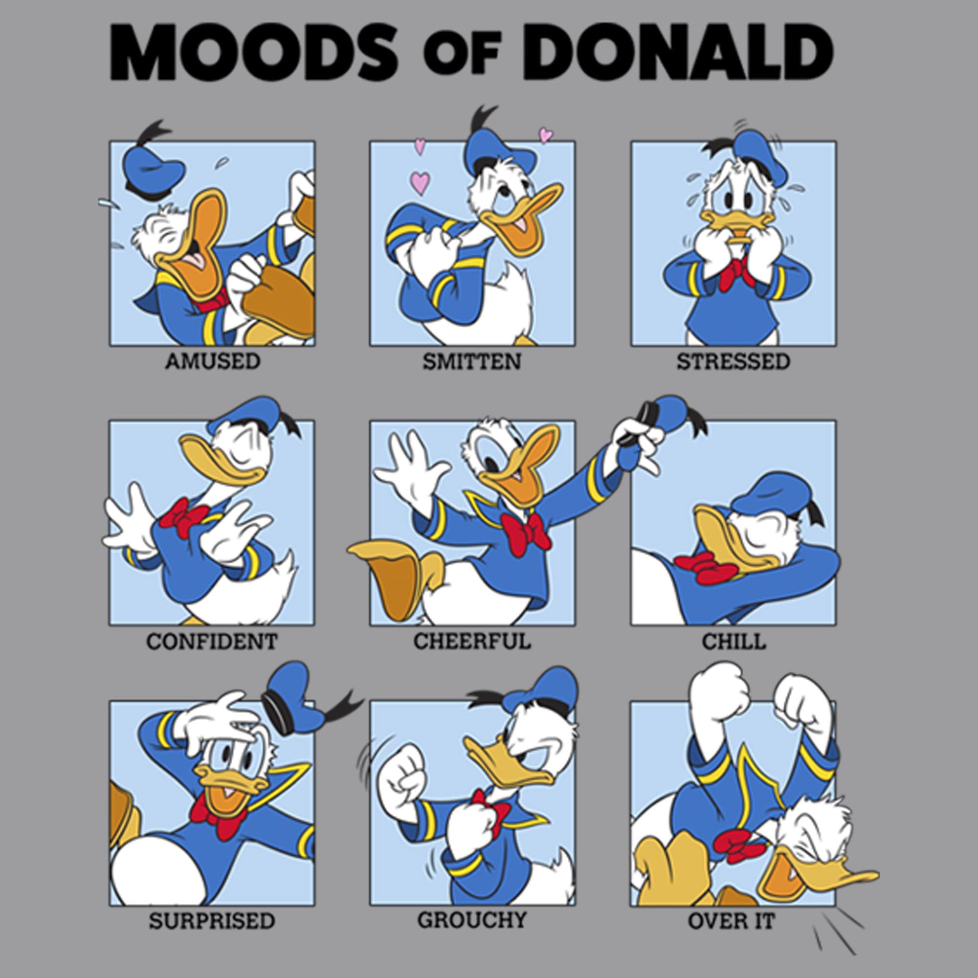 Disney Chłopięca bluza z kapturem Donald Moods, Athletic Heather, S