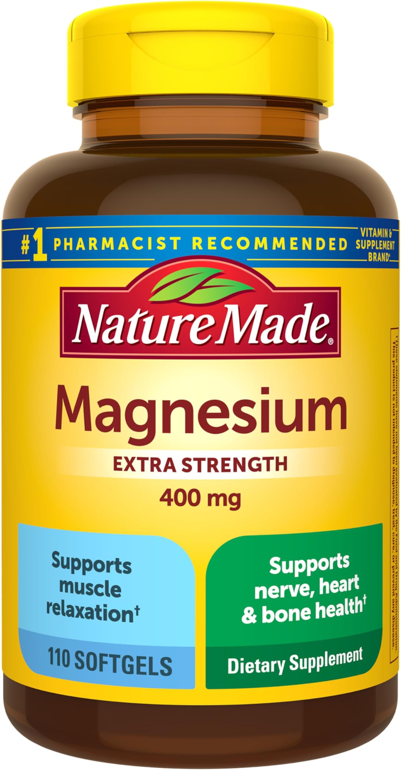 Nature Made High Potency Magnesium 400 mg Softgels, 110 count : 110 count
