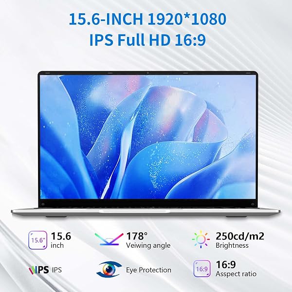 MOGIKK Ordinateur Portable 15,6 Pouces 8 Go RAM 256 Go SSD N4000 Processeur Écran IPS Full HD PC Portable WiFi 5 BT Mini HDMI Charnière à 180 Degrés Poids 1,6kg pour Les Étudiants et Les Entreprises. - 5