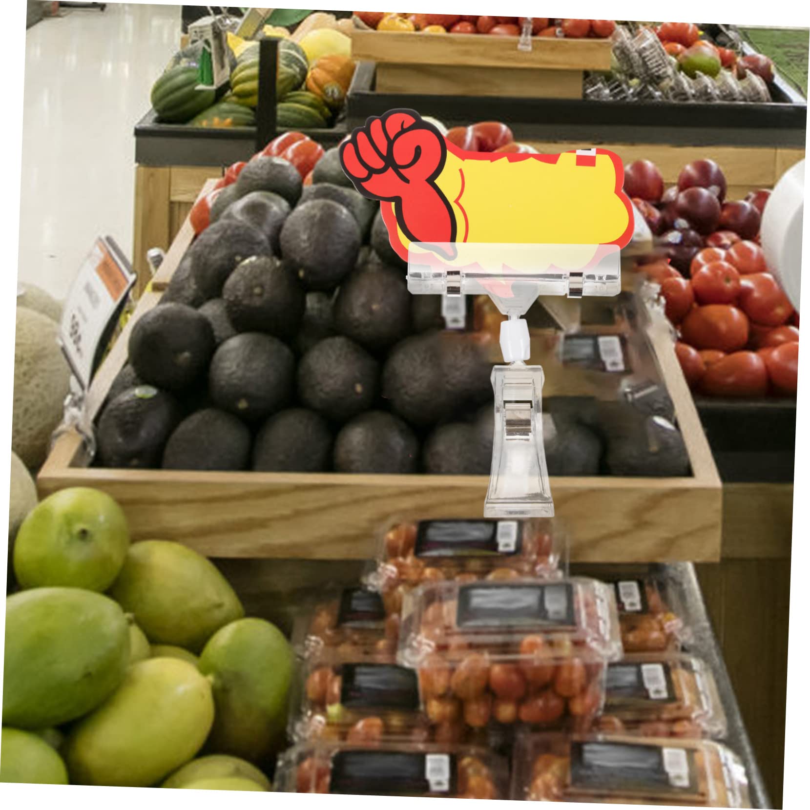 KICHOUSE 10kawałki Klipsy Do Wywieszek Cenników Przezroczysty Stojak Znaki Regulowane Uchwyty Do Reklamy Sklepach i Supermarketach