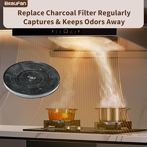 Miniatura 5 de 4 filtros de carbón de carbono WRHF004S2 compatibles con Winflo de 30 pulgadas convertibles debajo del gabinete sin conductoscampana extractora de