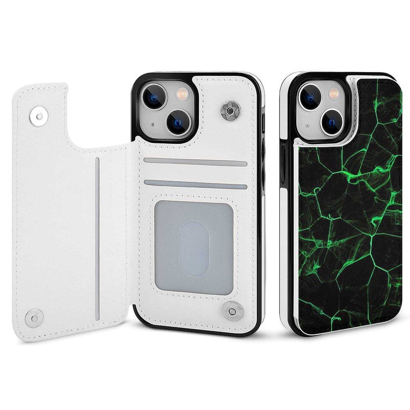 Amazon.co.jp: iPhone 15 Pro ケース 手帳型 大理石模様 黒と緑 神秘的