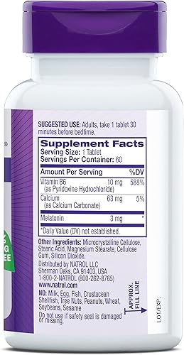 Miniatura 9 de Natrol Tabletas de melatonina, te ayudan a conciliar el sueño más rápido, a permanecer dormido más tiempo, 3 mg, 60 unidades