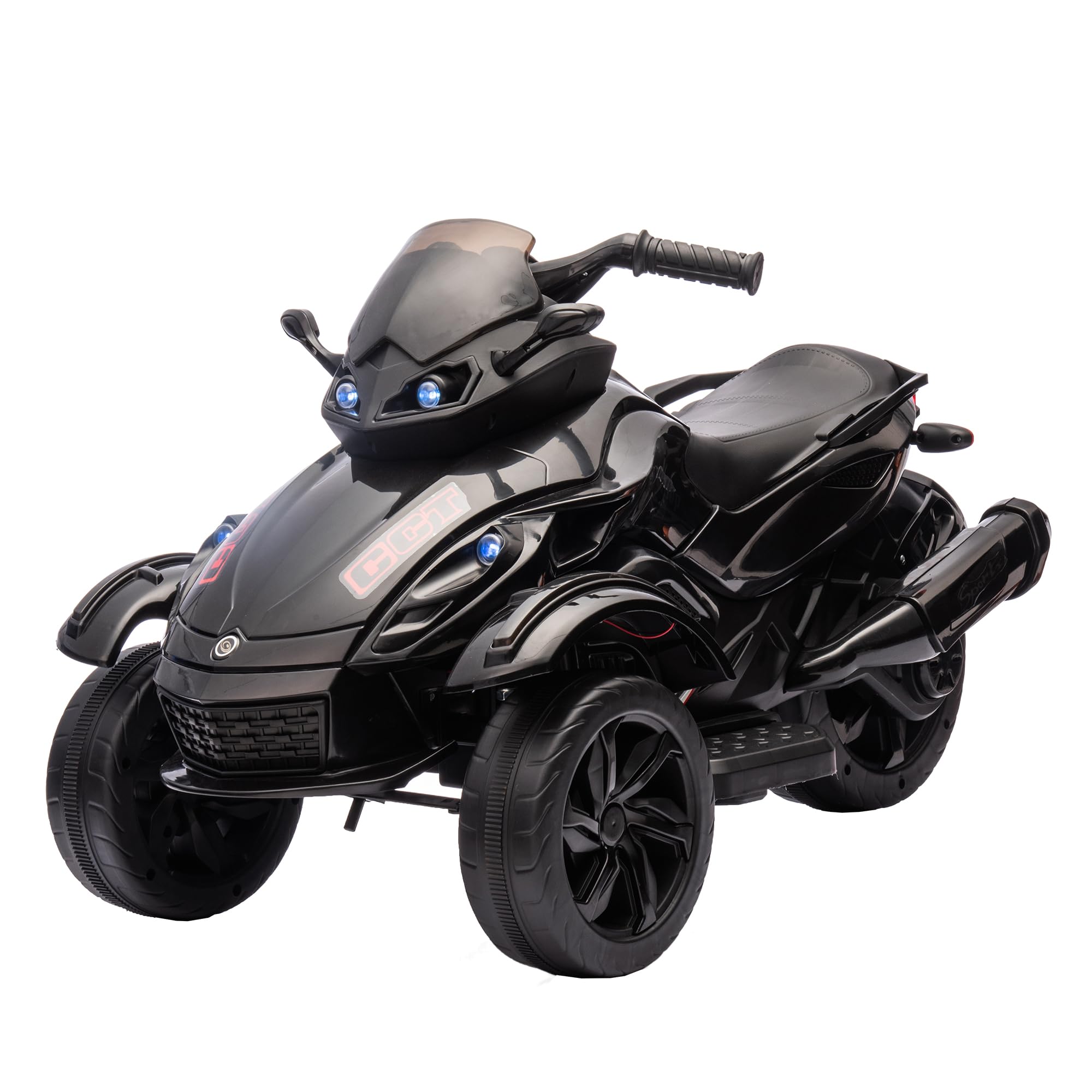Kids12V Electric Ride on Motorcycle Lights Horn for 18-36 Months Black