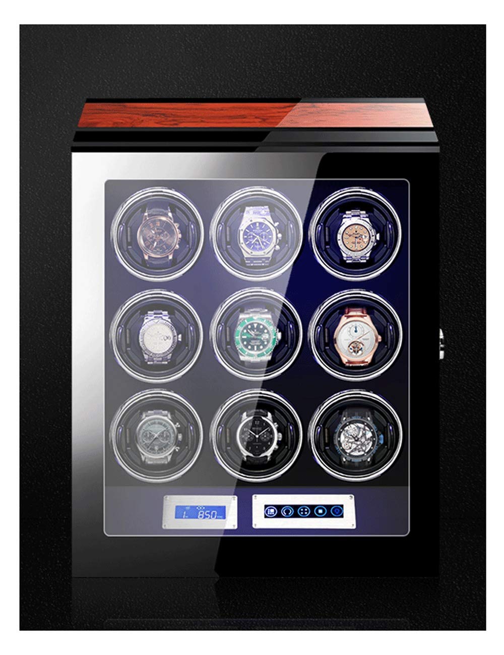 Caja para relojes Caja de almacenamiento para exhibición de joyas y relojes con estuche de 12 rejillas: portátil y perfecta para uso personal Beauty Comes