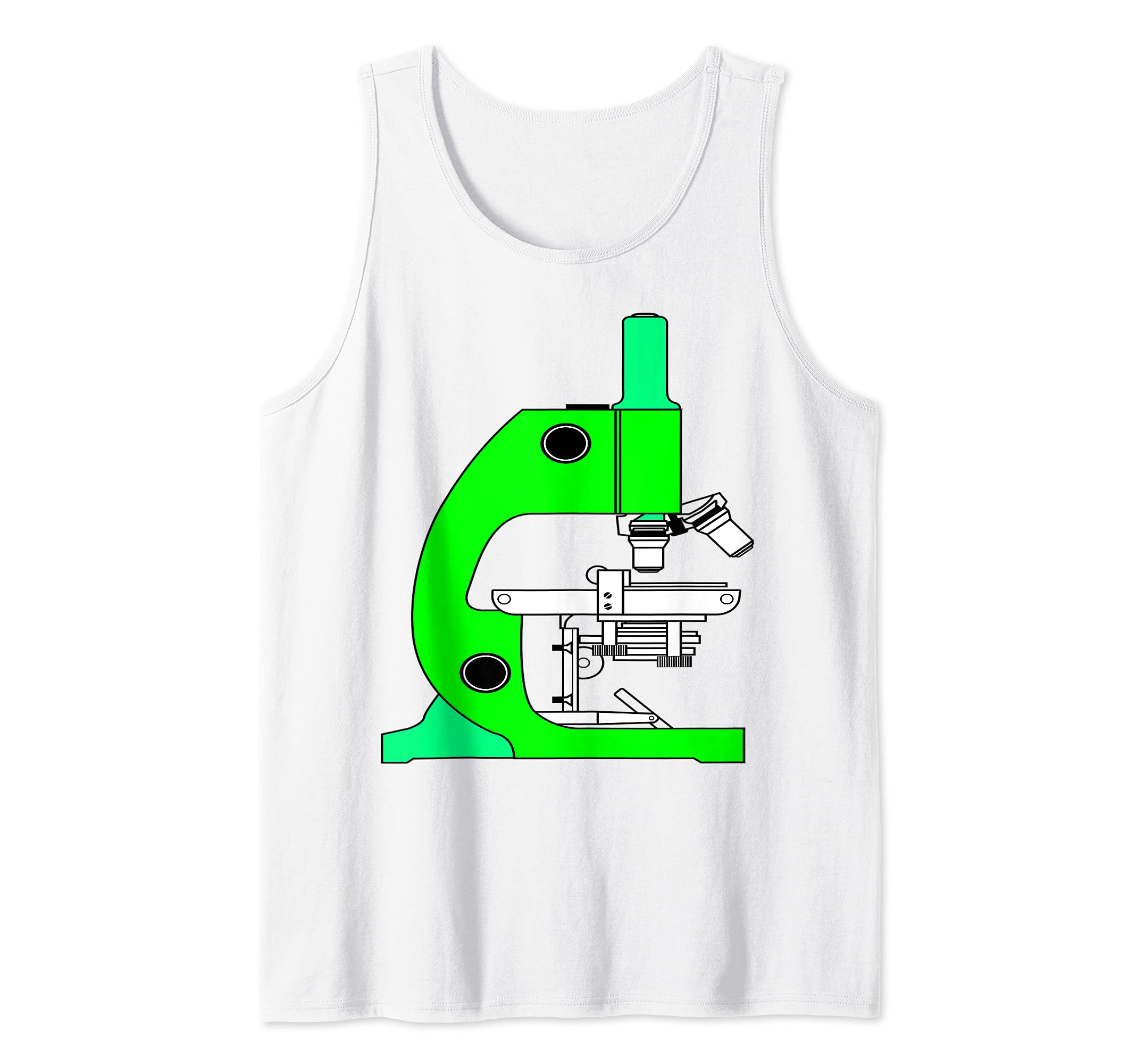 Green Microscope Scientist Science Teacher Tank Top