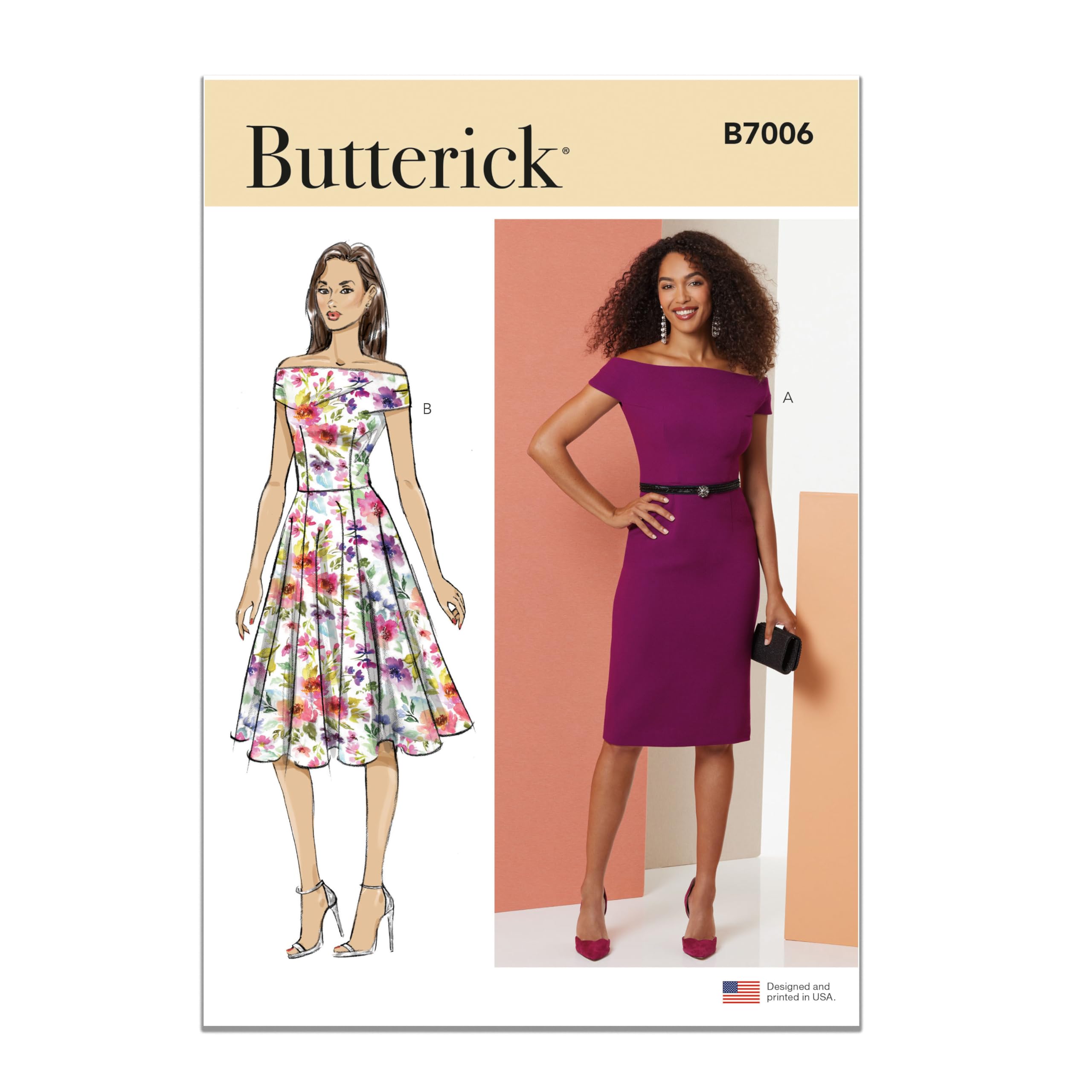 off the shoulder dress sewing pattern Amazon.com: Butterick B7006Y5 Misses' Off Shoulder Dresses Sewing Pattern  Packet, Design Code B7006, Sizes 18-20-22-24-26 : Arts, Crafts & Sewing