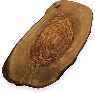 Rustic Serving Board - Handmade from Olive Wood, Length 33 to 35 cm, Versatile Chopping Board, Breakfast Board, Bread Board