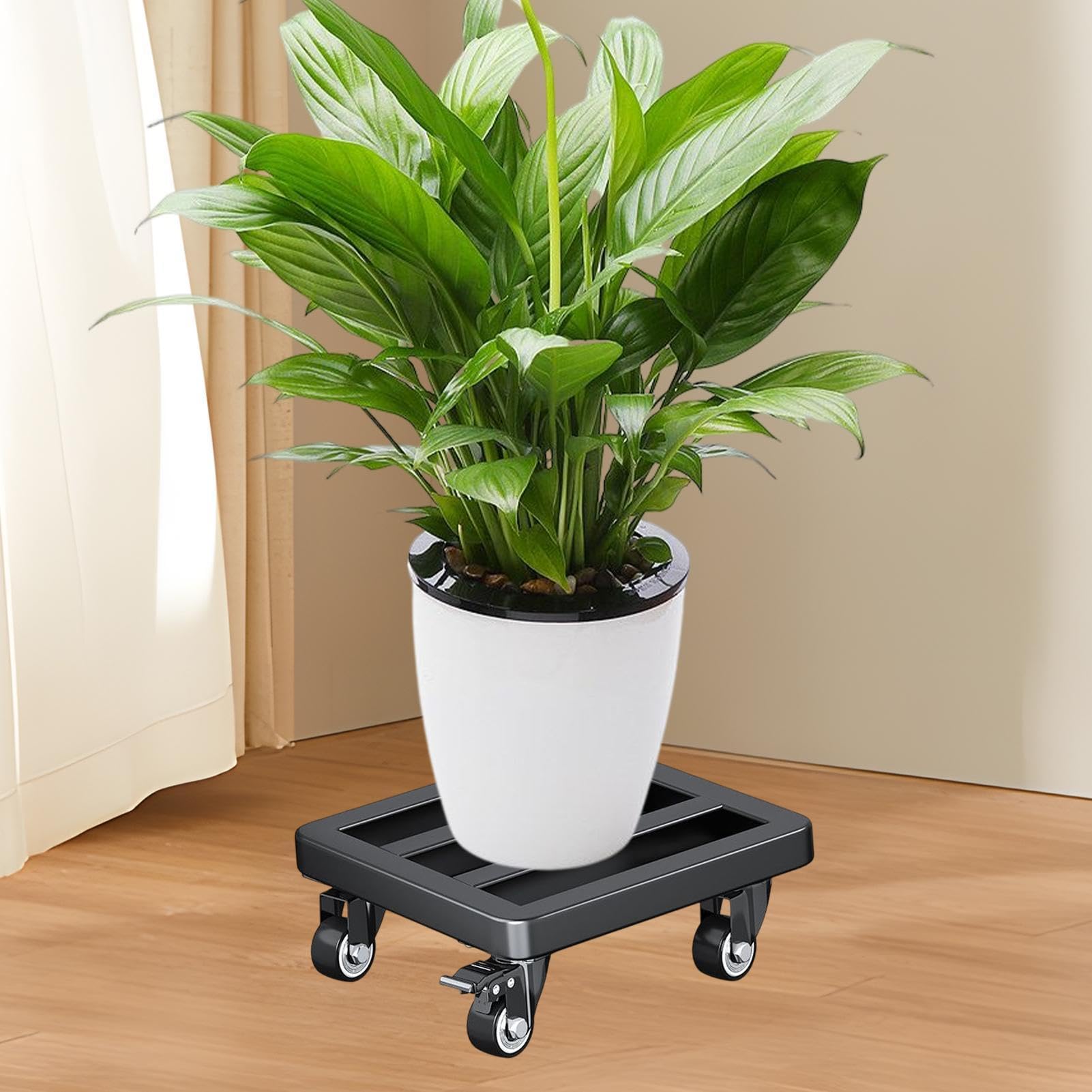 Generico Supporto Rotelle per Piante,30cm Carrello Portavasi in Metallo Pesante | Vaso su Ruote - Ideale per Fioriere da Interno/Esterno, Giardino, Cortile, Terrazzo, Balcone