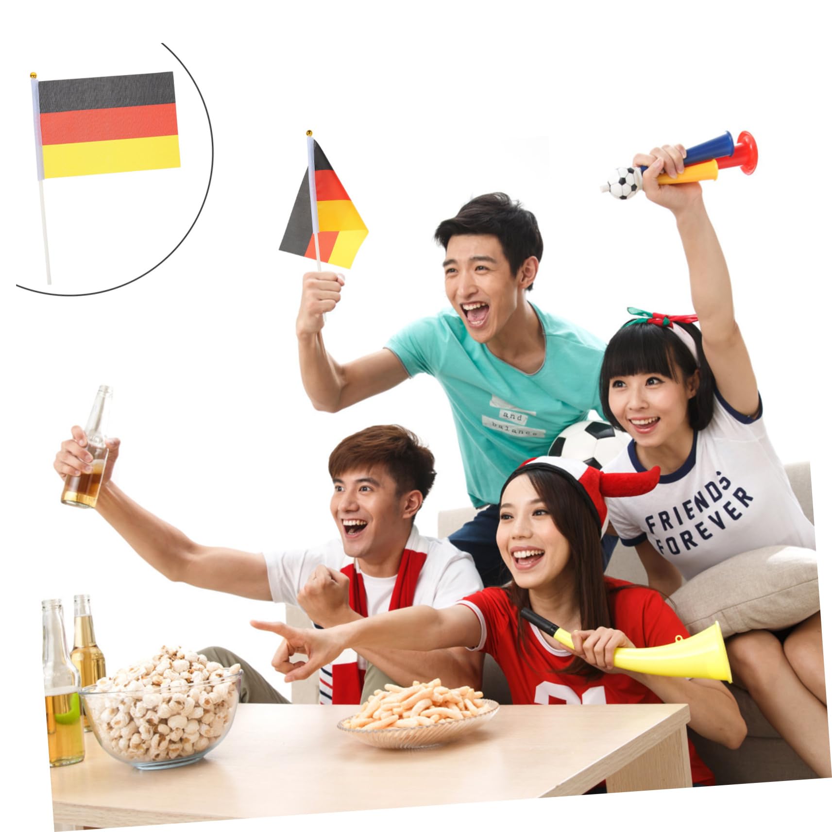 VANZACK 250piezas Banderines De Fútbol Con Palillo Banderas De Animación Portátiles Para Deportivos Reutilizables y Ligeras Para Celebraciones y Partidos