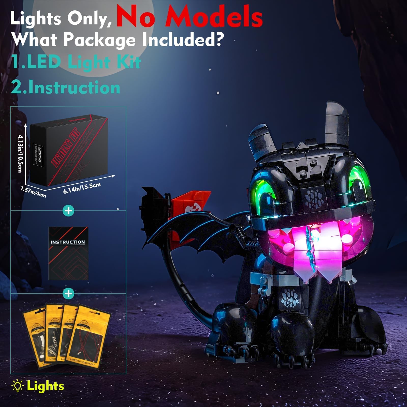 LocoLee Light kit Compatible with Lego 10375 How to Train Your
