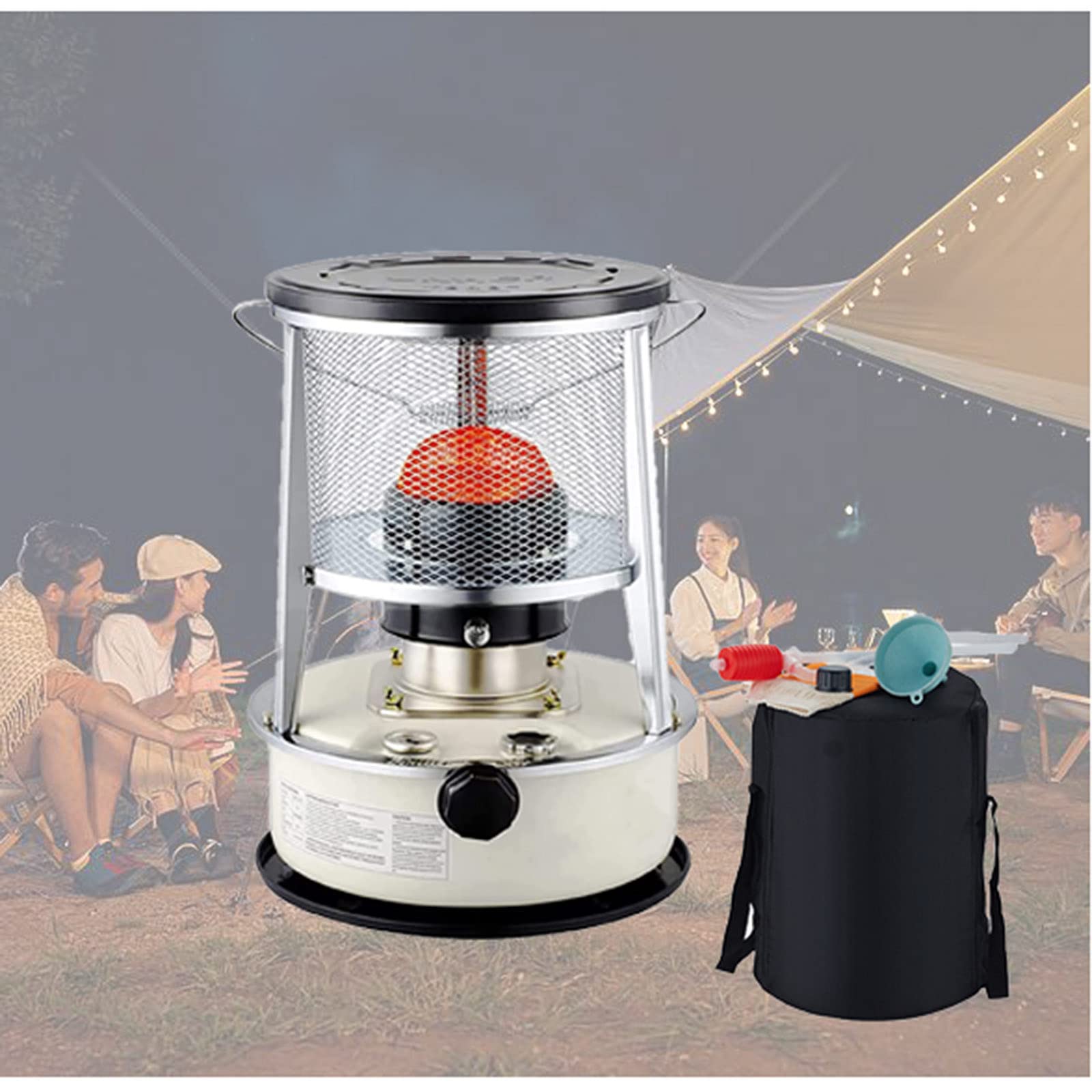 Estufas de Queroseno de Interior, Estufa de Queroseno sin Electricidad, Calentadores de Parafina de Aceite para Camping, Calefacción de Tiendas de Campaña/White/6Lwhite
