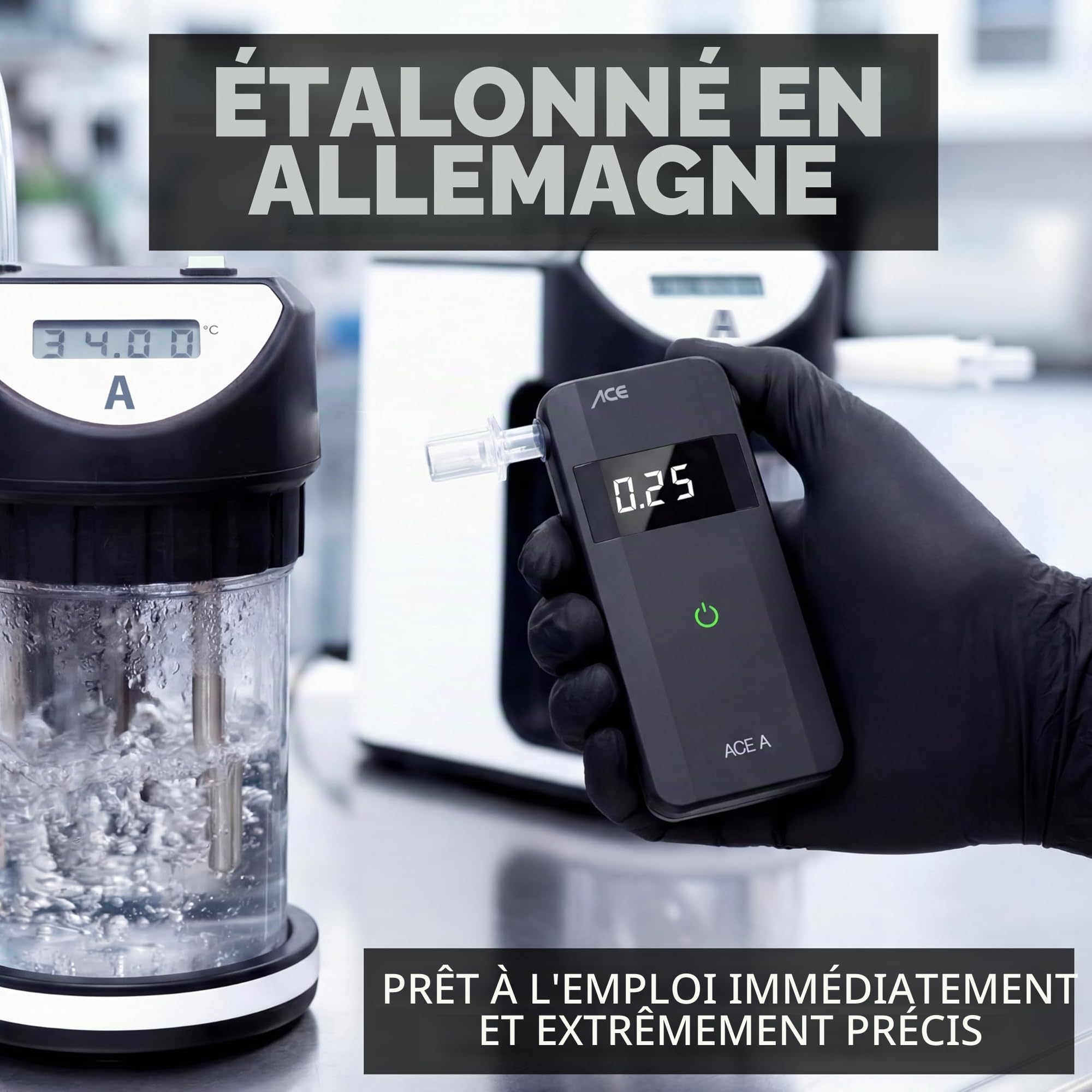 ACE A Alkotester - alcootest/promilotest numérique - alcootest avec capteur électrochimique et commande à 1 bouton