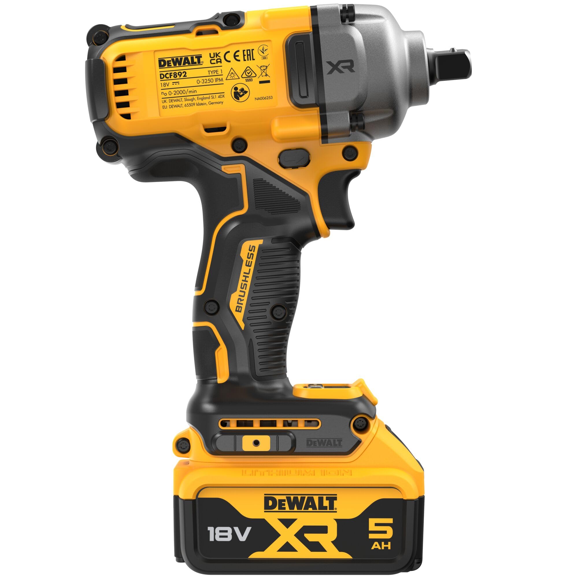DEWALT - Boulonneuse à choc compacte 1/2’’ XR 18V 5Ah Li-ion Brushless - DCF892P2T-QW