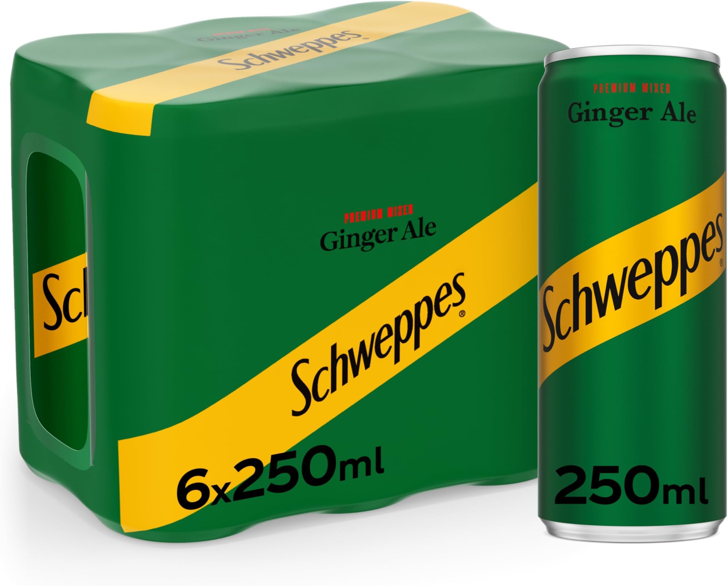 Schweppes Ginger Ale Carbonated Beverages 6 x 250 ml