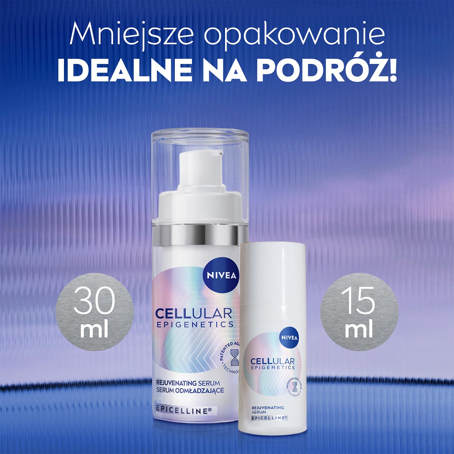 NIVEA CELLULAR Epigenetics Przeciwzmarszczkowe serum odmładzające do twarzy na dzień z kwasem hialuronowym, 30 ml