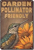 Vista 1 de LIUAXICIA Letreros de metal divertidos para jardín, letreros de metal con diseño de colibrí, para garaje, hogar, cafetería, bar, granja, pared