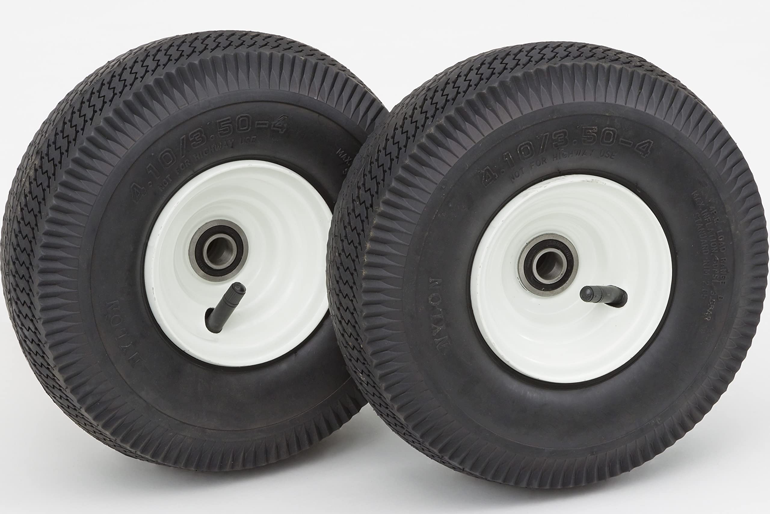 4.10/3.50-4 Heavy Duty Pneumatic Tire Wagon/Hand truck/Dolly cart/Mower replacement,2 Pack
