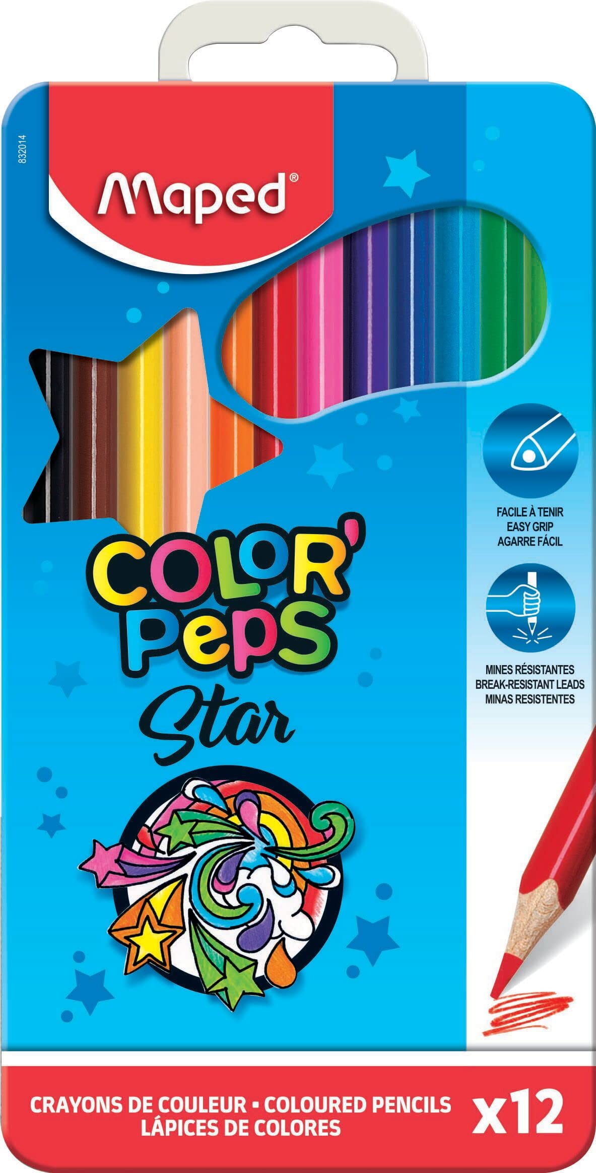 Maped Color'Peps Coloured Pencils in Metal Box (Pack of 12)