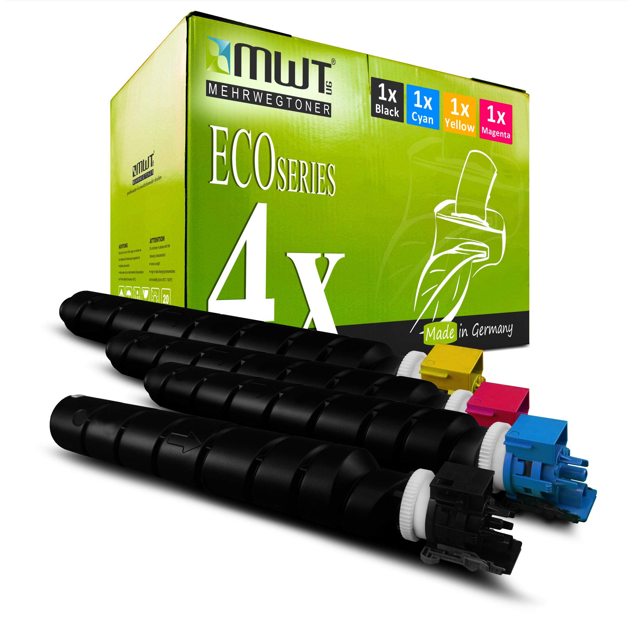 Mehrwegtoner Juego de 4 Cartuchos de Tóner Impresora, Tinta de Impresora para Utax 2506Ci 2507Ci, sustituye a CK8511 CKMY