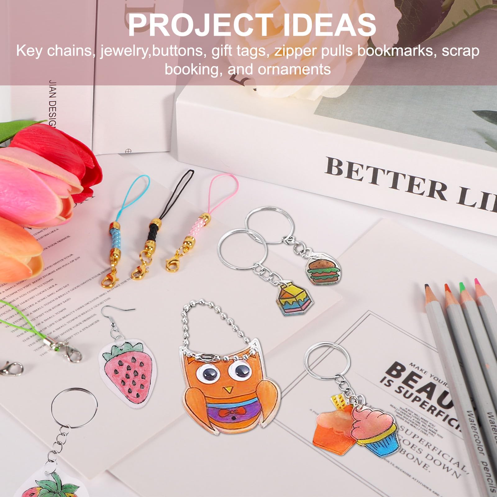 Sheetz Keychain Shynek 125-Piece Shrinky Dinks Craft Kit Make