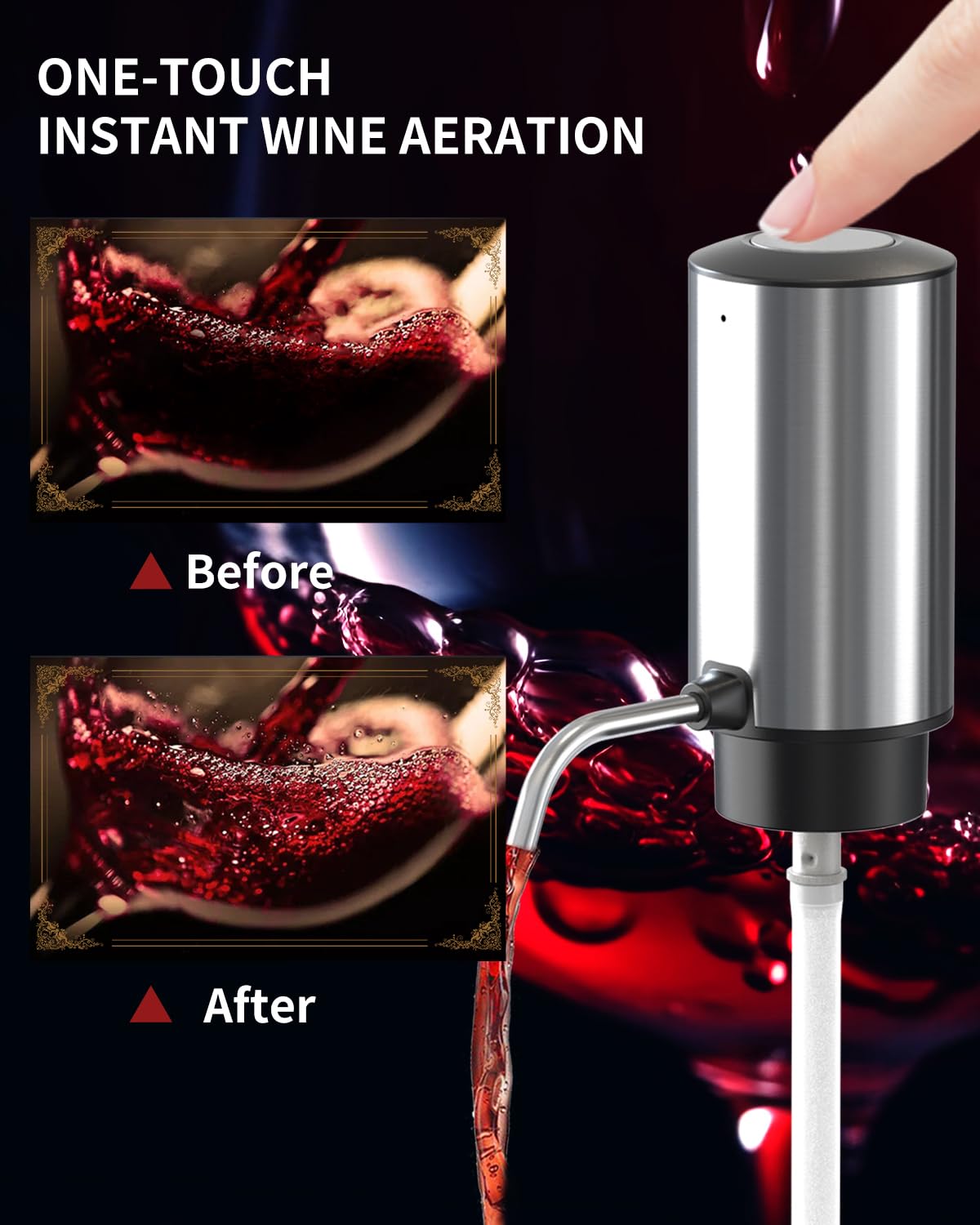 CIRCLE JOY Juego de Abrebotellas Eléctrico 6 en 1 con Sacacorchos recargable y aireador de vino, Tapón de vacío, cortador de papel de aluminio, Sacacorchos Automático para fiestas en el bar de casa