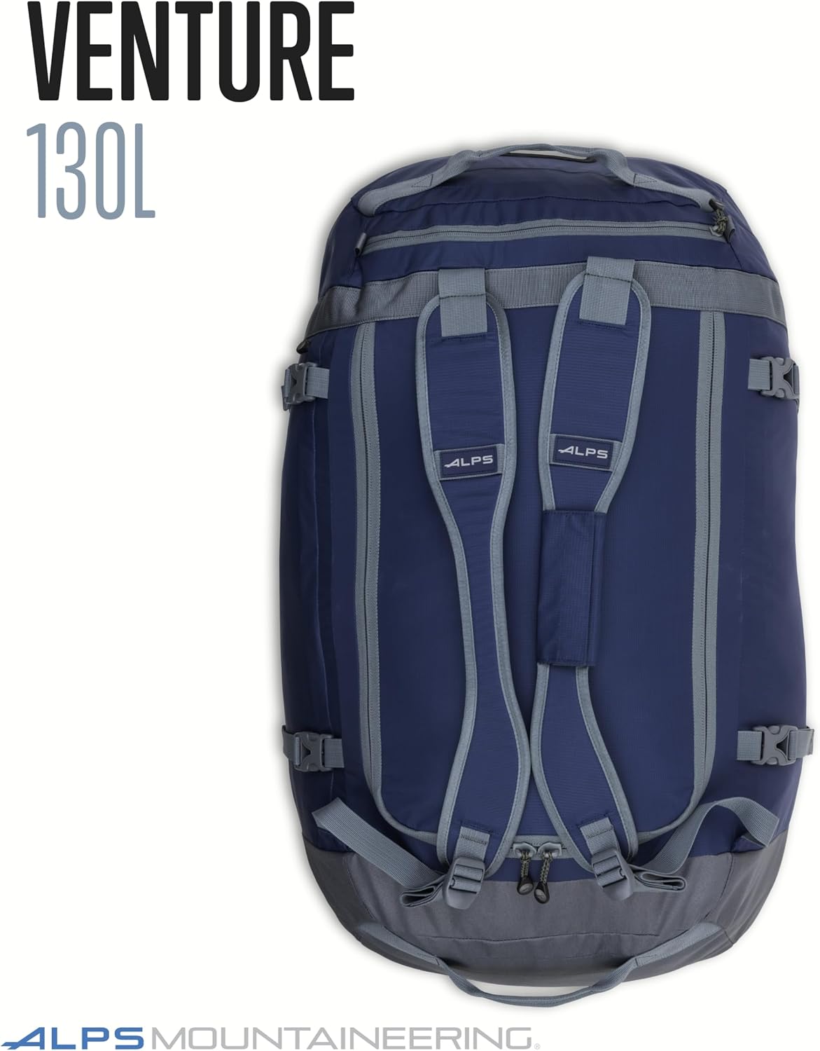 ALPS Mountaineering Venture Duffel 130L – Large Travel Duffel Bag with Backpack Shoulder Straps, Durable Ripstop Fabric & Multiple Pockets for Camping, Travel, Sports & Gear Storage