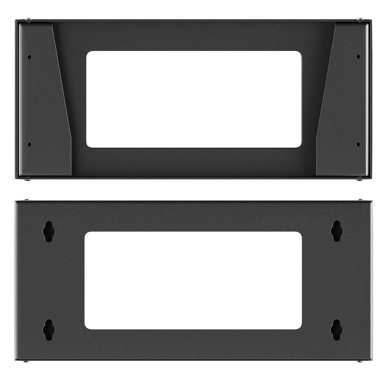 hb-digital Support de rack vertical 19" 1U - Montage mural et sous table - 1 U - Support réseau robuste pour commutateur de serveur et panneau de brassage - Stabilité maximale - Peu encombrant