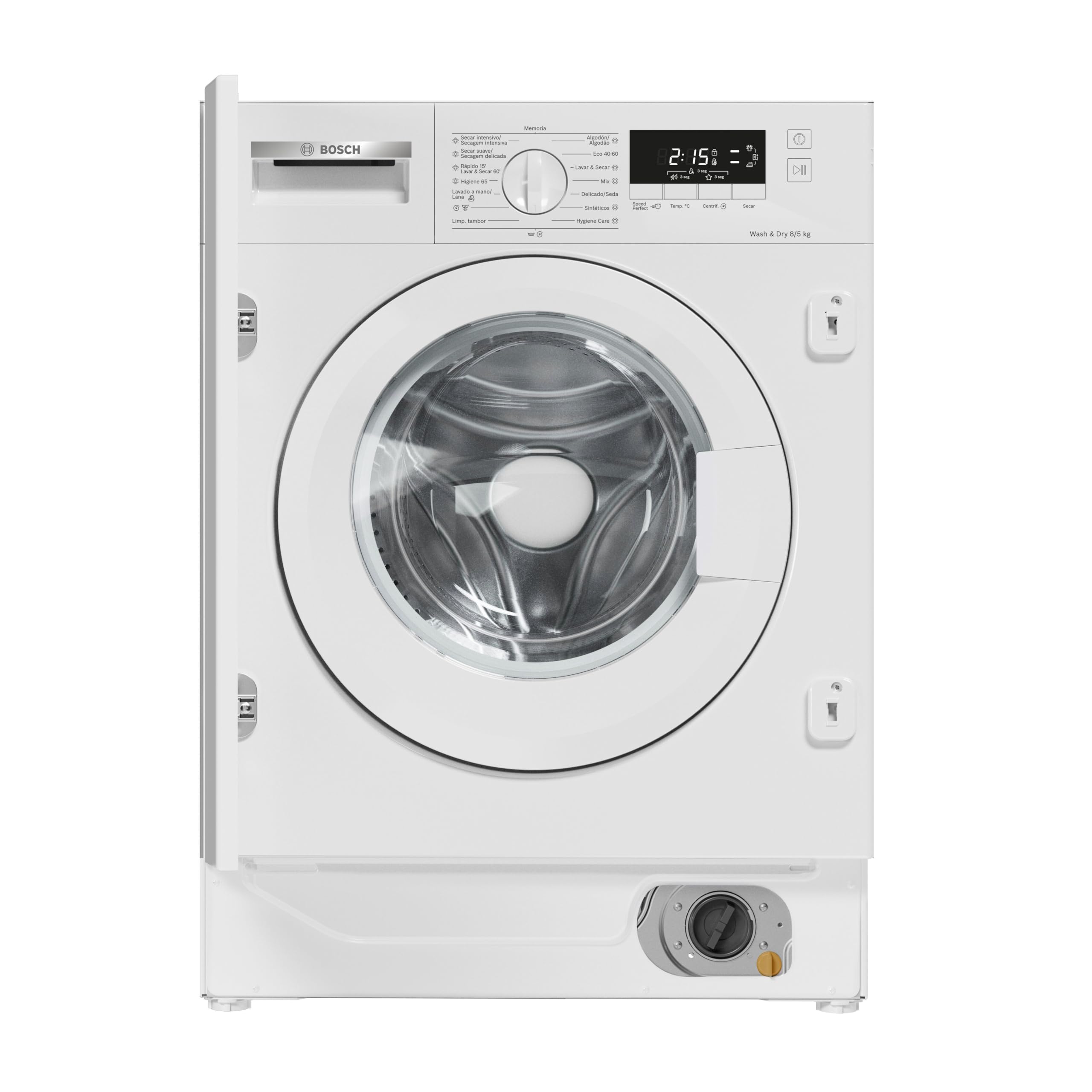 Bosch, Lavadora-secadora integrable, Serie 4, 8/5 kg, AutoDry, WKD28260ES | Lava y seca tu ropa con un solo electrodoméstico integrado en tu cocina.