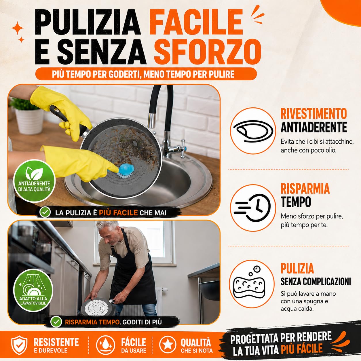 TEHORNEO Padella Crepes, Padella per Crepes 28 cm Alluminio Antiaderente, Crepiera, Padella per Piadina, Padella Piadina, Crepiera Induzione 28 cm, Adatto a Induzione, Vitro, Gas