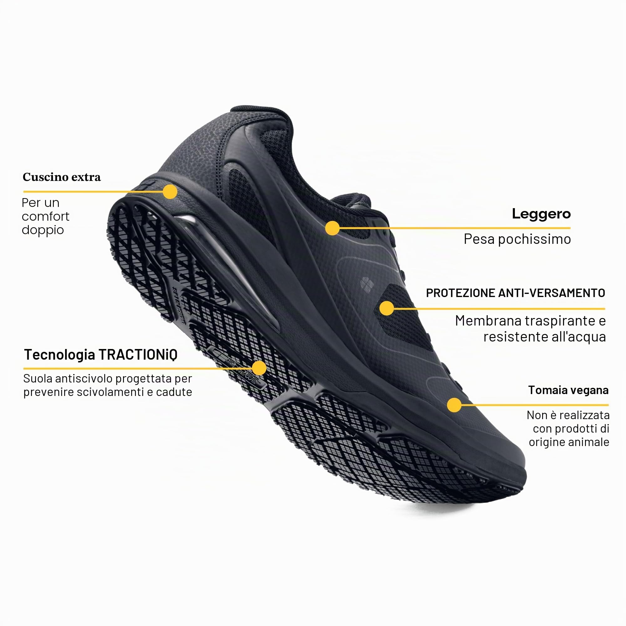 Shoes for Crews Evolution II Trainer da Uomo, Antiscivolo, Comodo | Traspiranti, idrorepellenti, talloni imbottiti, solette rimovibili, antiscivolo per ristorazione, sanità e retail