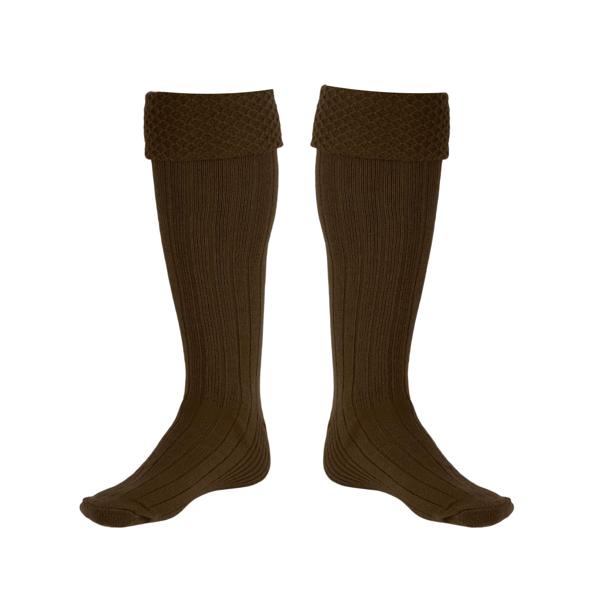 Allsafe Traders Scottish Bubbles Kilt Hose for Men, Ribbed Socks for USA Shoe Sizes, Brown, Medium