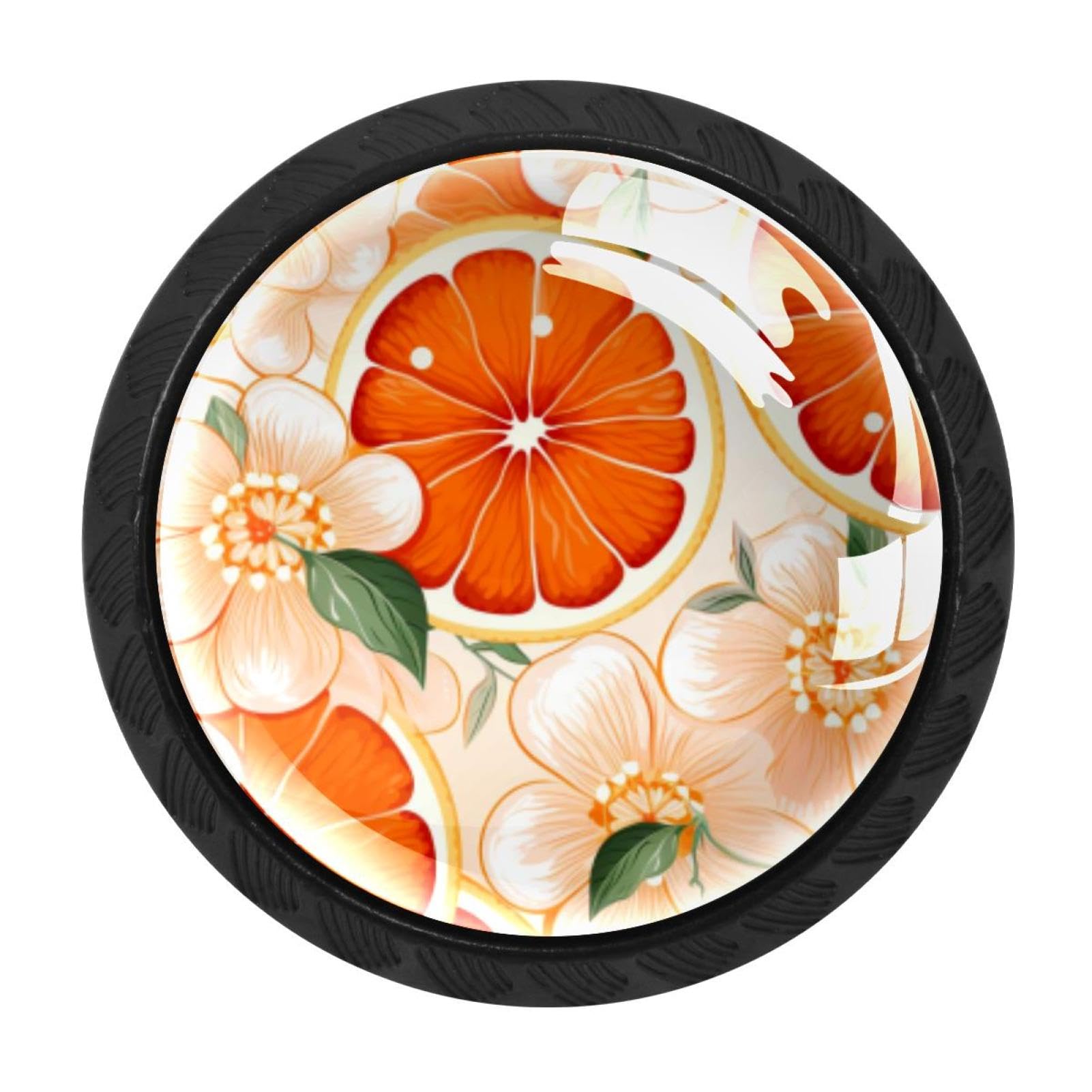 CHENZZZZ 4 Pack Round Cabinet Knobs for Kitchen Bathroom Closet Dresser Cabinets, Orange