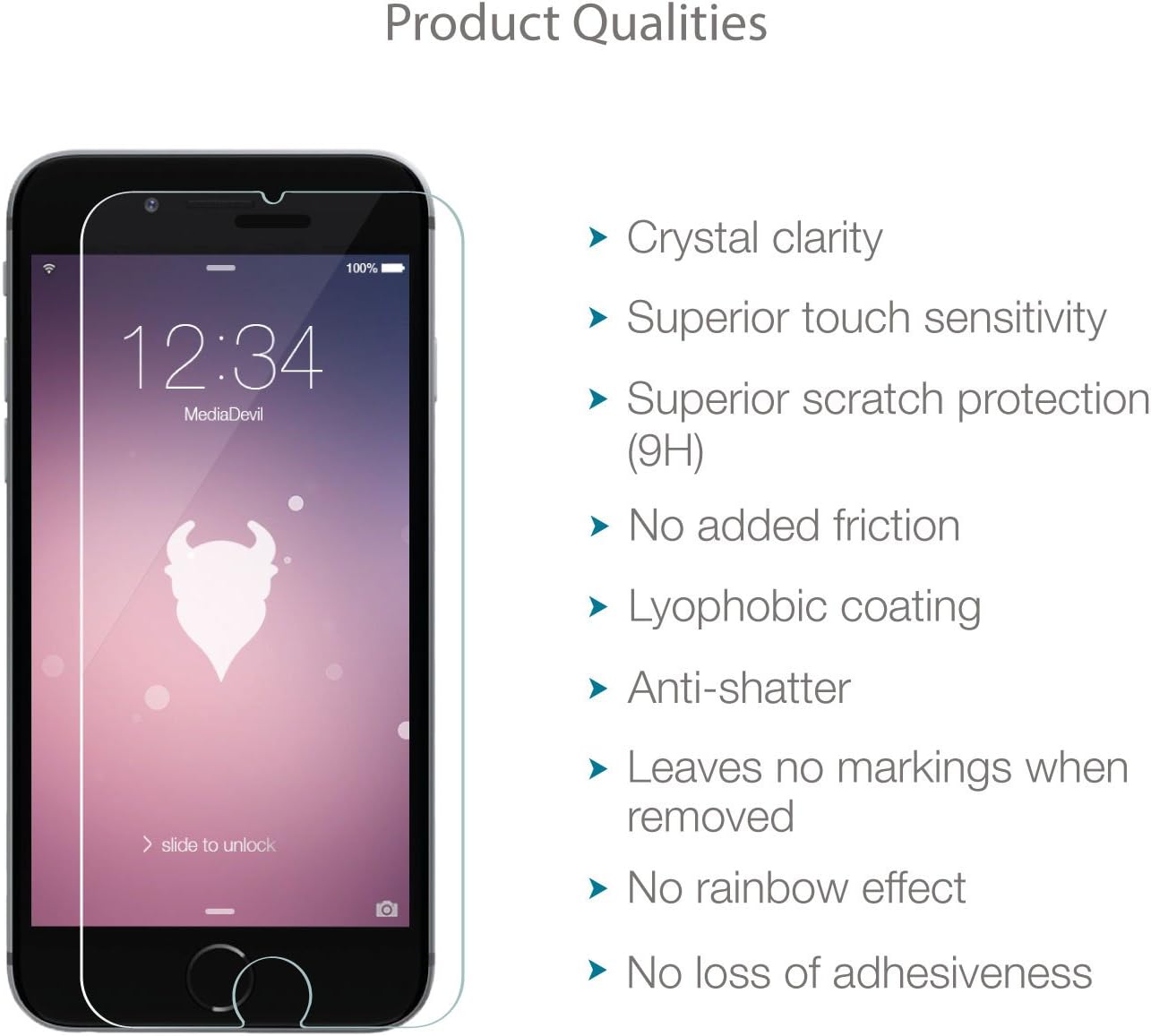 MediaDevil Screen Protector for iPhone 6 Only - Tempered Glass Clear Edition (1-Pack)