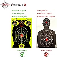 Vista 5 de Disparo de objetivos reactivos 12 x 18 pulgadas silueta salpicadura de papel blanco para caza Ver fácilmente punto de disparo fluorescente