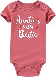AIZFFZY Aunties Bestie Baby Clothes Aunt newborn Romper Girl Outfits Boy Bodysuits, Aunt Bestie Mauve, 3-6 Months Price In India