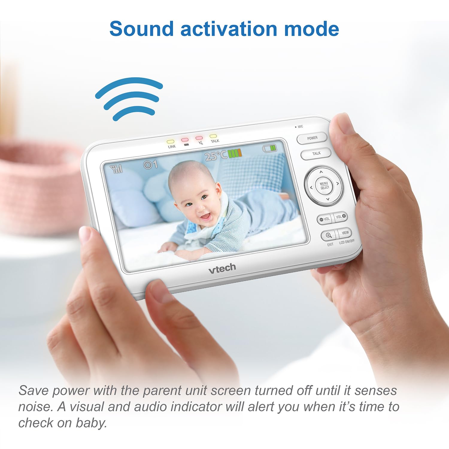 VTech Indoor - Babyphone Vidéo Vision XXL BM4550 - Babyphone Vidéo -720p- Très Grand Ã‰Cran - Version FR, 1 Unité (Lot De 1)