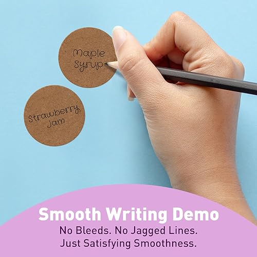 Miniatura 6 de Camp Galaxy Calcomanías de papel kraft marrón natural de 1.5 pulgadas (500 por rollo), calcomanías redondas en blanco para propietarios de tiendas,