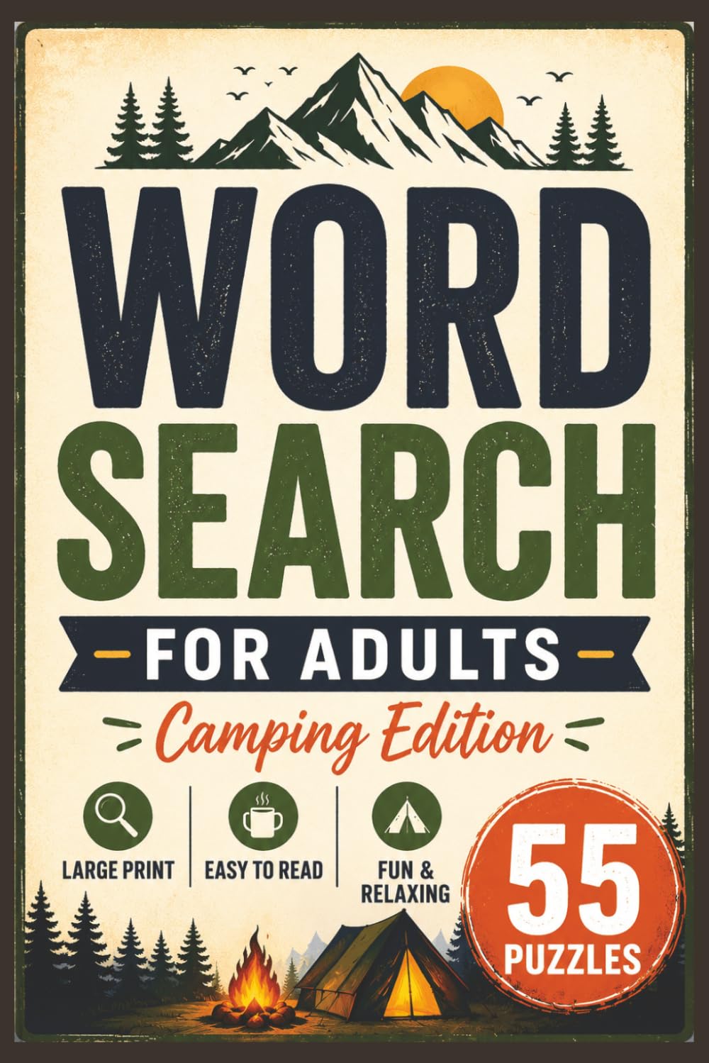 Camping Word Search: Camping, Hiking & Outdoor Adventure Puzzles for Relaxation and Fun