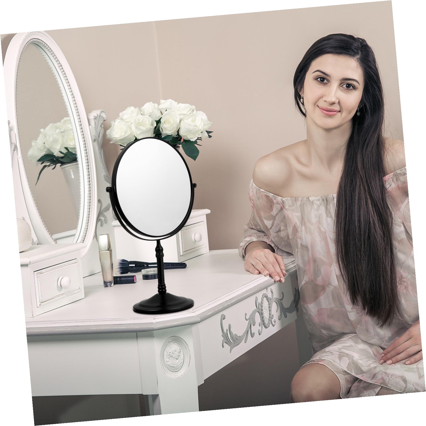 Specchio da Tavolo Cosmetico Doppio Lato 8 Pollici Ingrandimento 3x