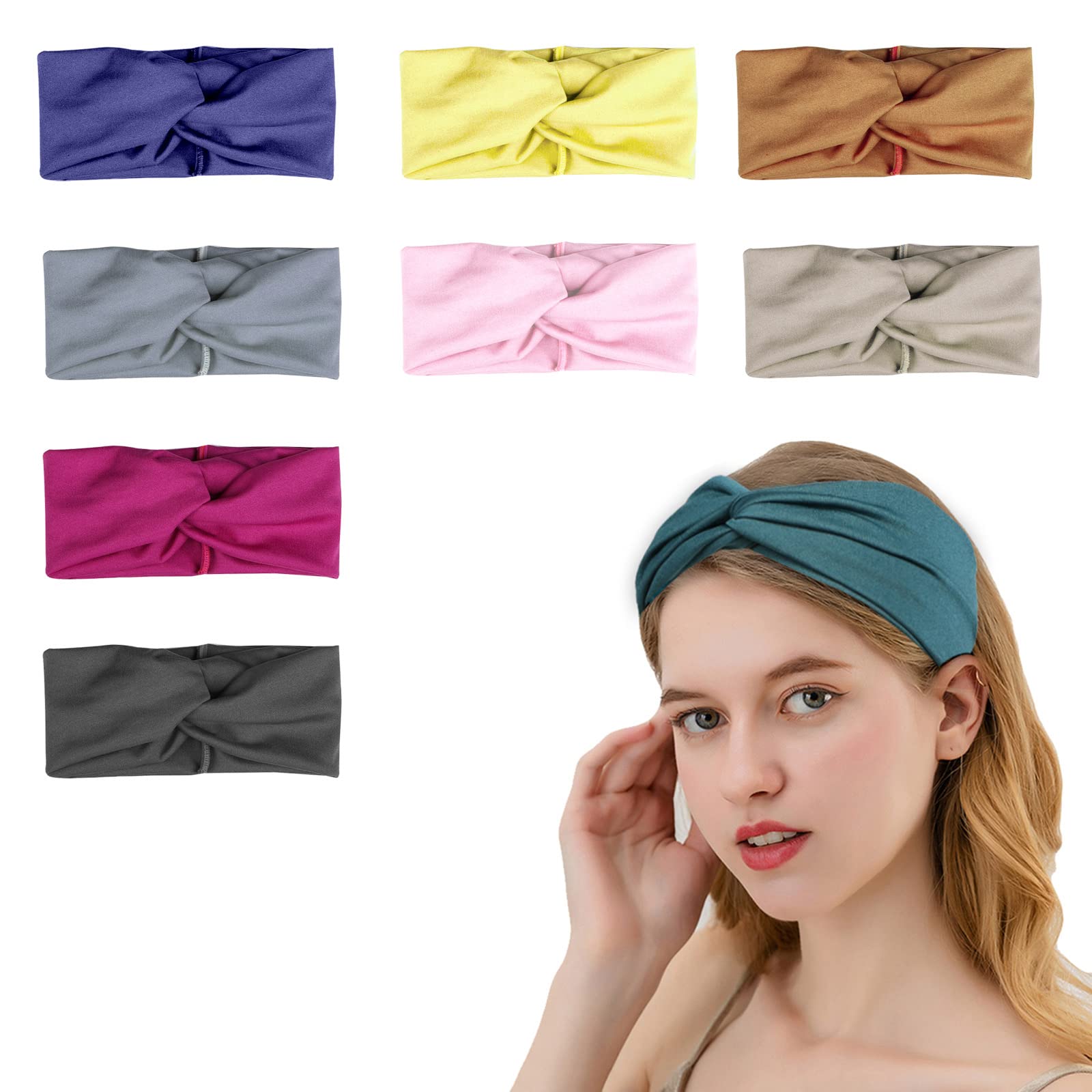 Giftop Women's Headbands Yoga Sport Head Bands 9 Pack