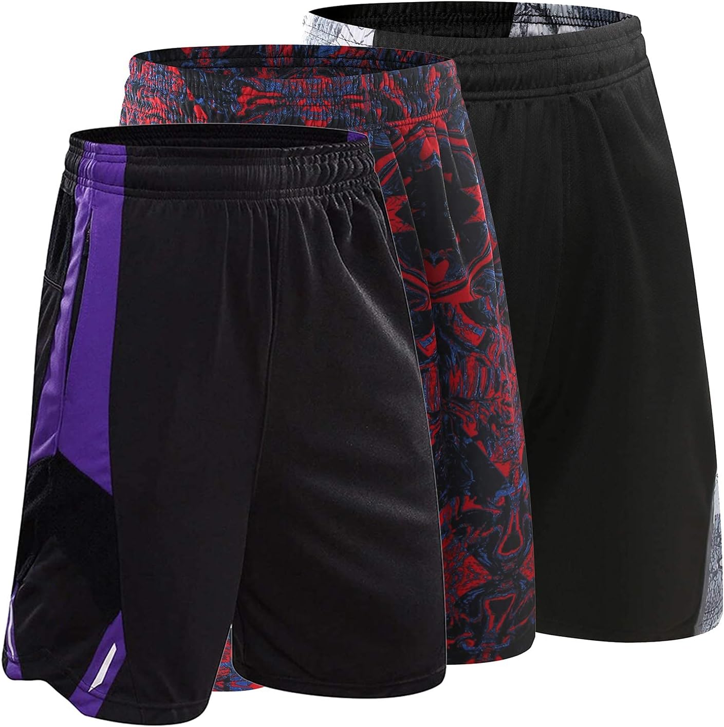 3PCS / Set Men's Running Shorts Quick Dry Running Shorts Basketball Pants Sports Pants (3pcs Short/Set8,XXL)