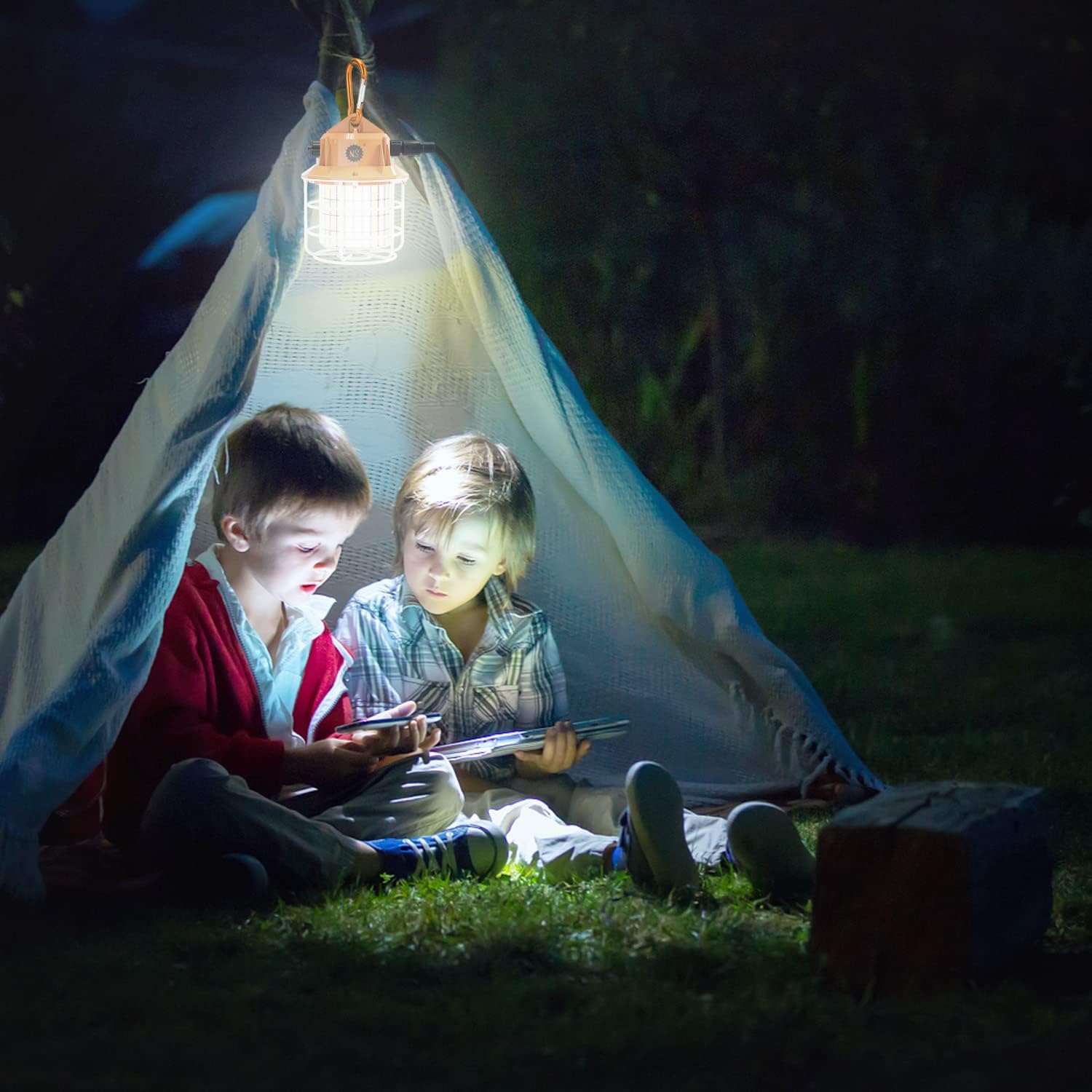 60W Led Temporary Work Light 8700 Lumens 5000K Construction Lights with Stainless Steel Protective Cover and Hook for Indoor Outdoor Connectable Portable Light High Bay Workshop Garage