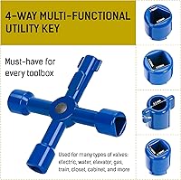 Vista 5 de LOSTRONAUT Llave de medidor de agua de 17 pulgadas, herramienta profesional de jardín y fontanería para abrir y cerrar válvulas con facilidad