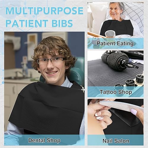 Miniatura 6 de Paquete de 480 baberos dentales desechables de 13"x18", láminas de baberos de tatuaje impermeables de 3 capas para salón de uñas, clínica dental,