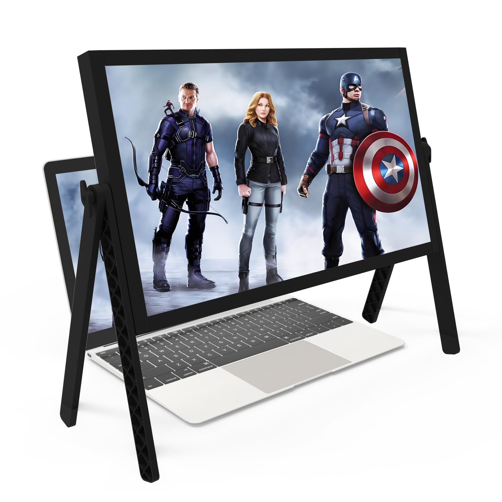 21 inch screen magnifier for laptop,3d hd screen magnifying for movies, videos, and gaming, screen enlarger with adjustable angle design amplifier desktop magnifier for seniors reading (black)